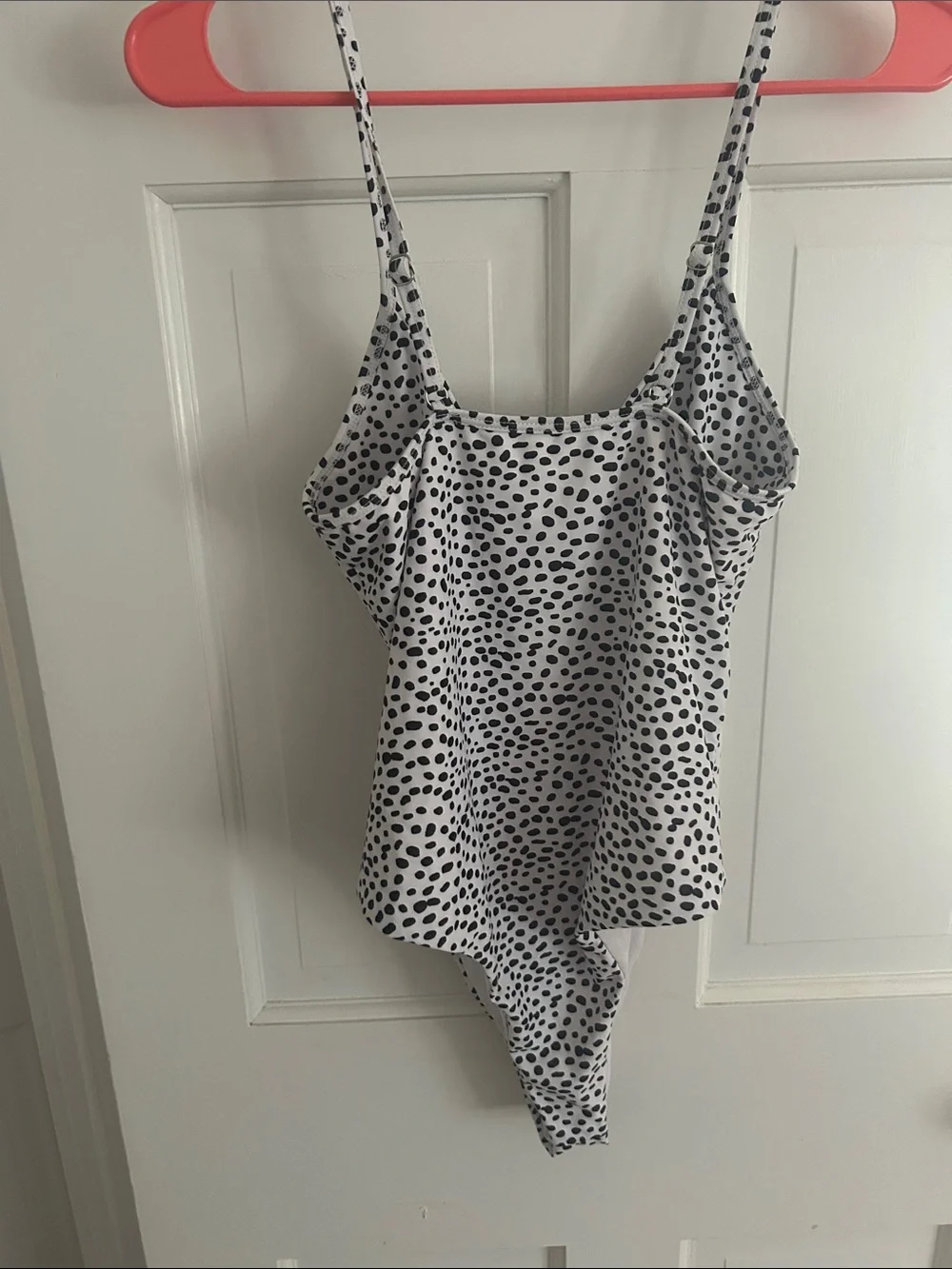 Black Dot Tie-Front One-Piece Swimsuit
